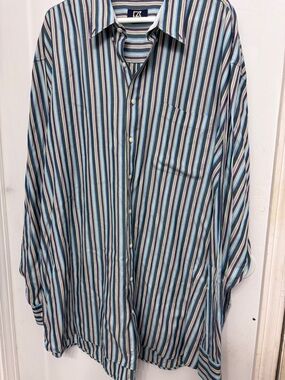 Cutter & Buck Casual Pin Striped Men's Button-Up Shirt - Blue Multi 3XT